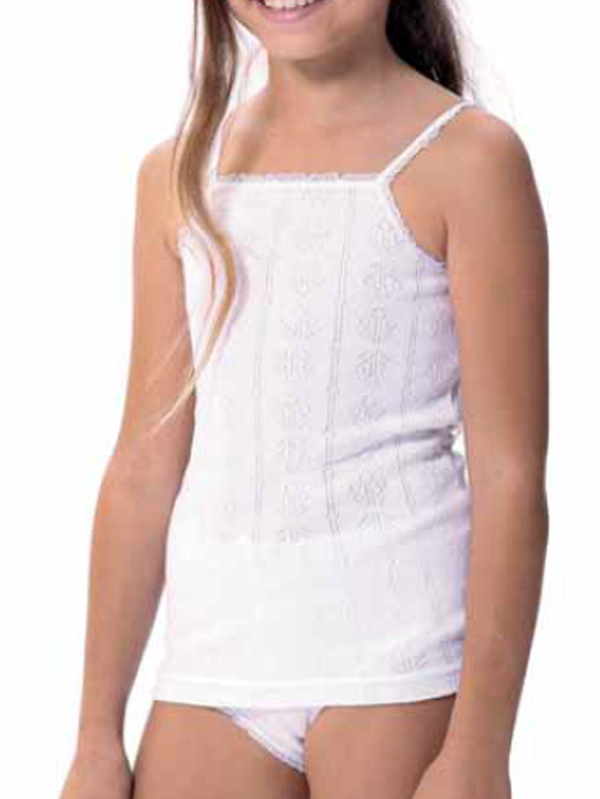 LARA  Camiseta niña algodón calada 8603 