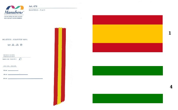 HILOS-MERCERIA-COMPLEMENTOS  Cinta bandera andalucia-470 25 