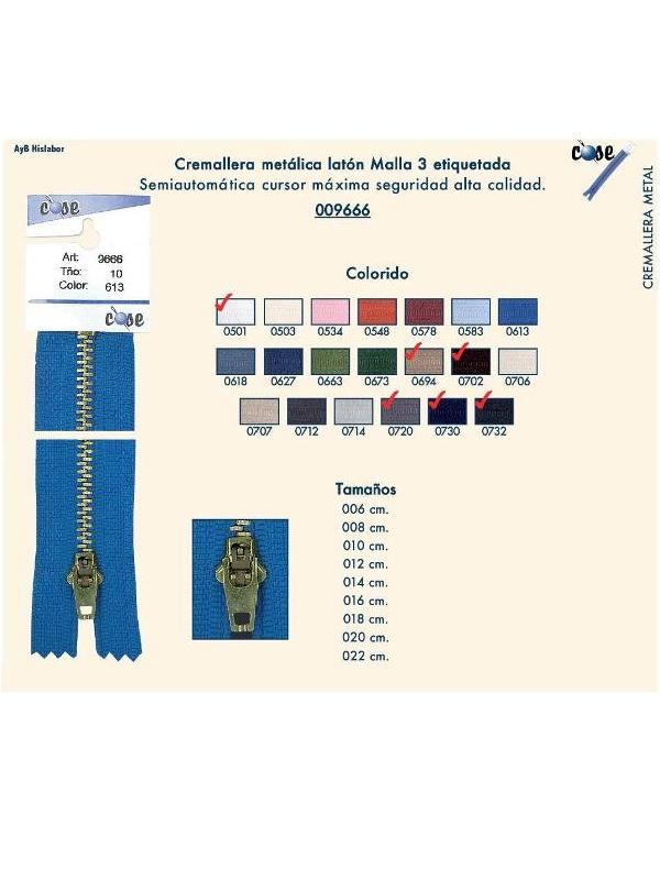   Cremallera metalica cose 9666 