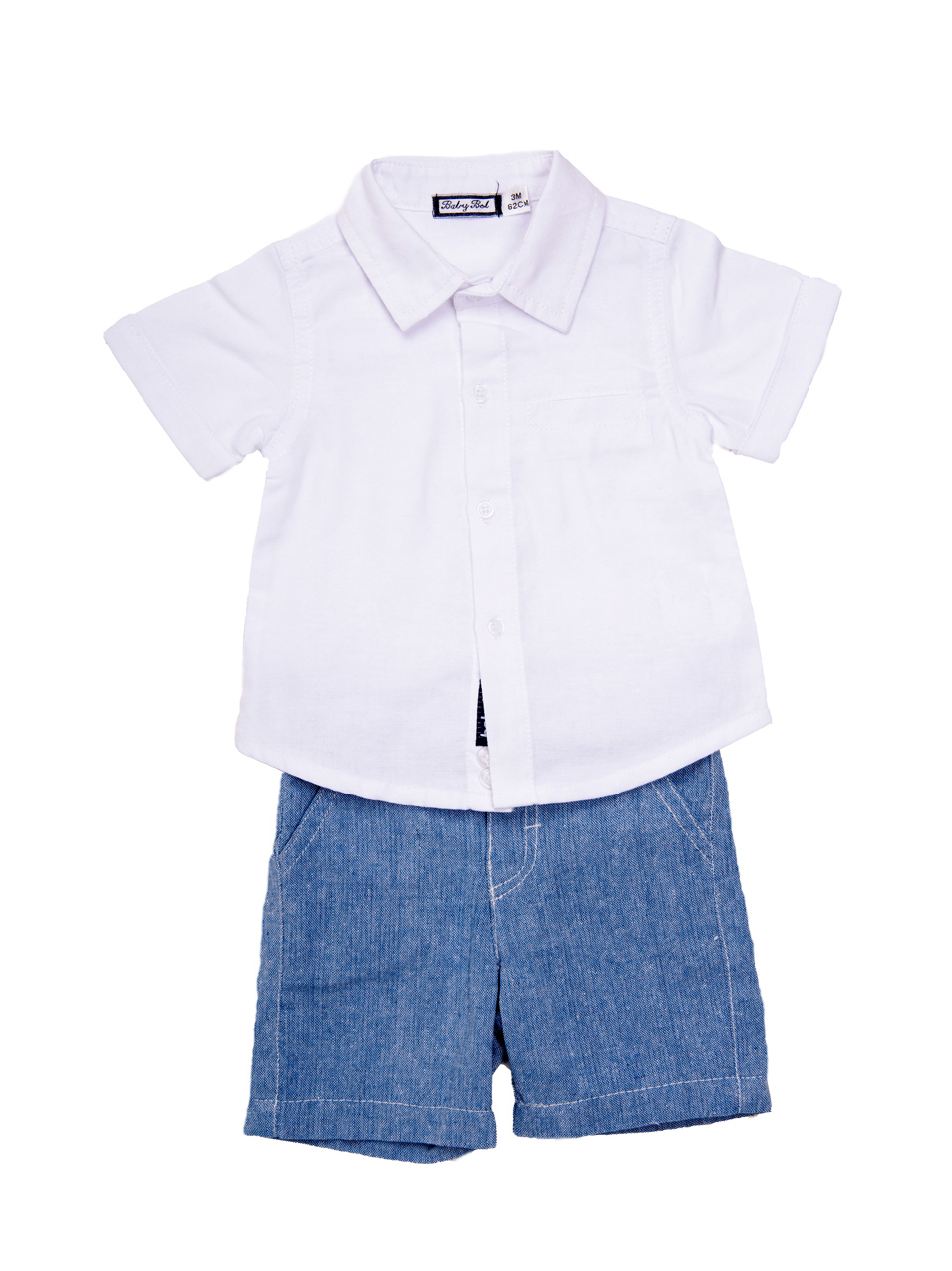 BABYBOL  Conjunto polo blanco y pantalón vaquero 11401 