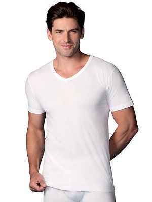 ABANDERADO  Camiseta algodón manga corta cuello pico 508 